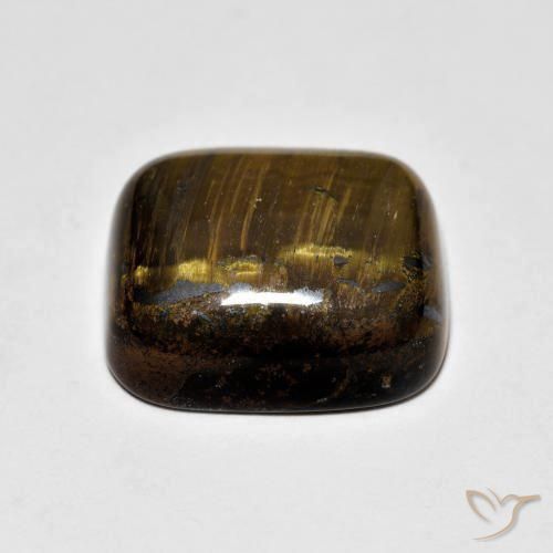 Olho de Tigre Marrom dourado Natural 9.41ct, Almofada, Opaco