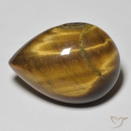 13.27ct Natural Marrom-amarelado Olho de Tigre, Formato de pêra, Opaco