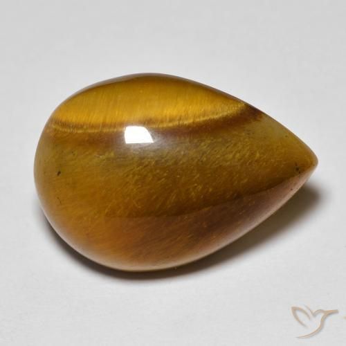 13.02ct Natural Marrom Quente Olho de Tigre, Formato de pêra, Opaco