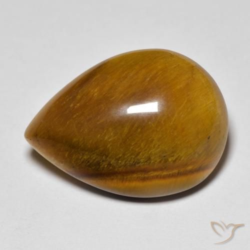 Olho de Tigre Marrom Quente Natural 13.02ct, Formato de pêra, Opaco