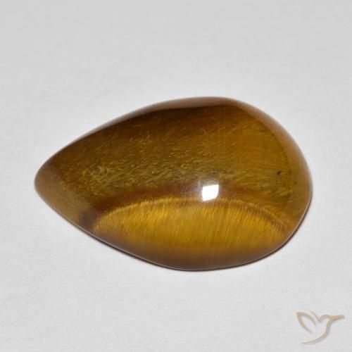 Olho de Tigre Marrom Quente Natural 13.02ct, Formato de pêra, Opaco