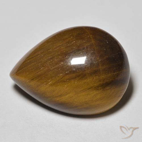 13.46ct Natural Marrom-amarelado Olho de Tigre, Formato de pêra, Opaco