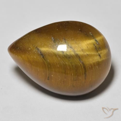 13.68ct Natural Marrom dourado Olho de Tigre, Formato de pêra, Opaco