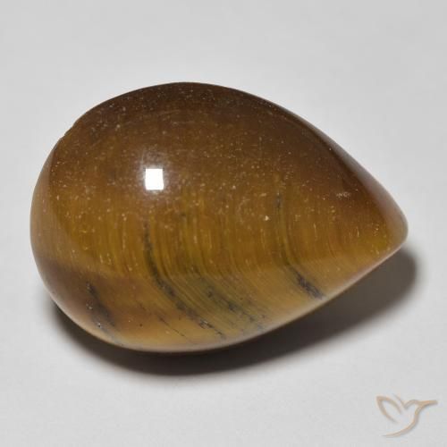 Olho de Tigre Marrom dourado Natural 13.68ct, Formato de pêra, Opaco