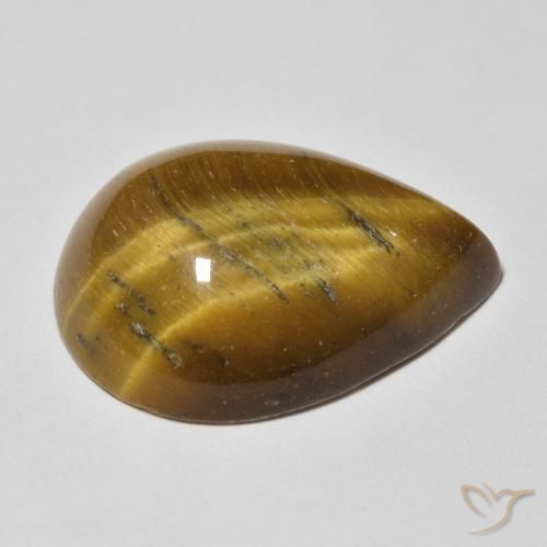 Olho de Tigre Marrom dourado Natural 13.68ct, Formato de pêra, Opaco