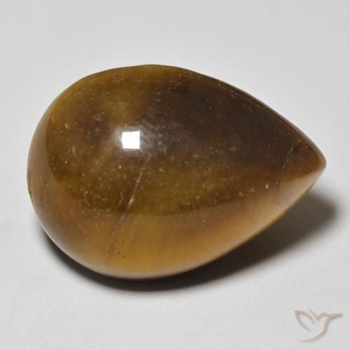 Olho de Tigre Marrom-amarelado Natural 13.04ct, Formato de pêra, Opaco