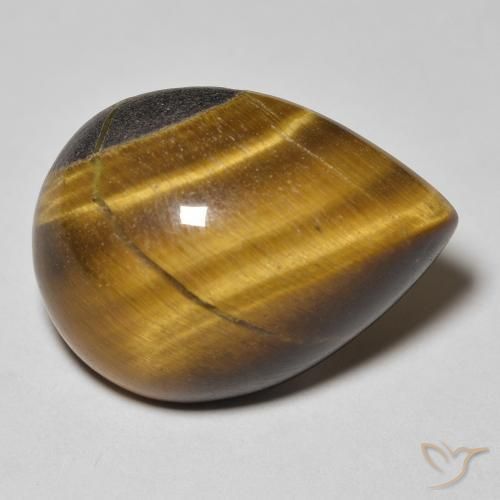 14.11ct Natural Castanho médio Olho de Tigre, Formato de pêra, Opaco