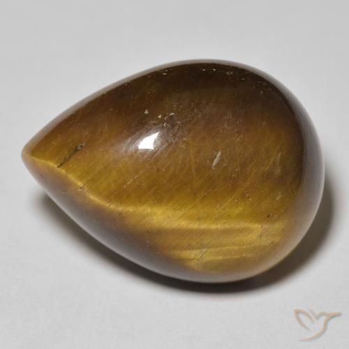 15.78ct Natural Marrom-amarelado Olho de Tigre, Formato de pêra, Opaco