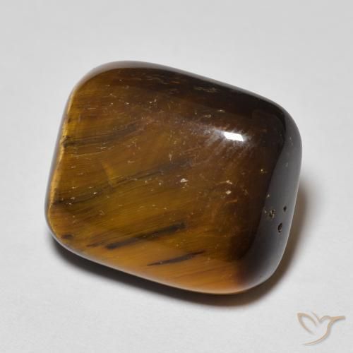 8.44ct Natural Marrom dourado Olho de Tigre, Almofada, Opaco