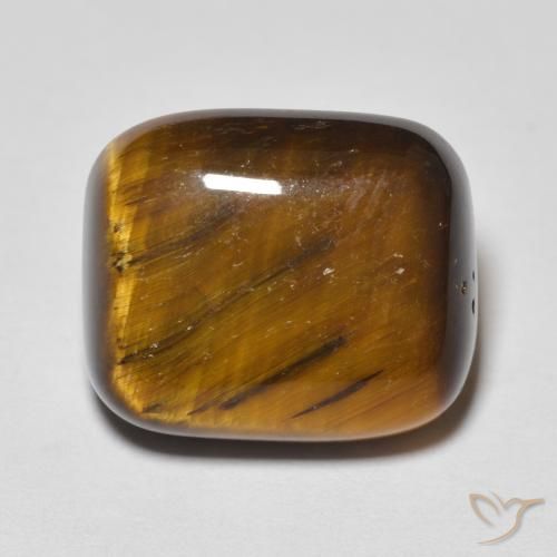 Olho de Tigre Marrom dourado Natural 8.44ct, Almofada, Opaco