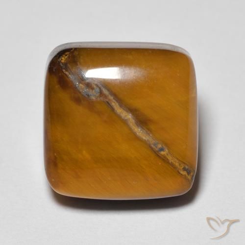 5.81ct Natural Marrom Quente Olho de Tigre, Almofada, Opaco