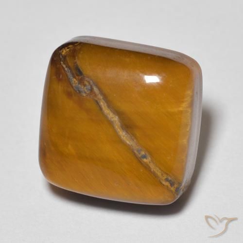 Olho de Tigre Marrom Quente Natural 5.81ct, Almofada, Opaco