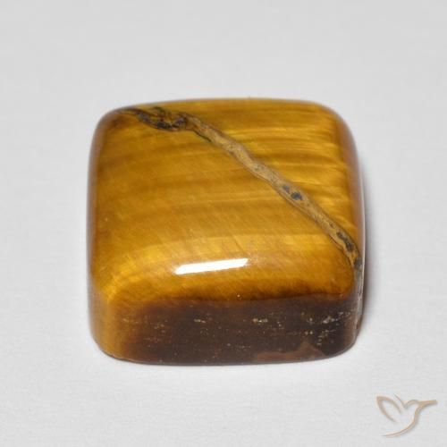 Olho de Tigre Marrom Quente Natural 5.81ct, Almofada, Opaco