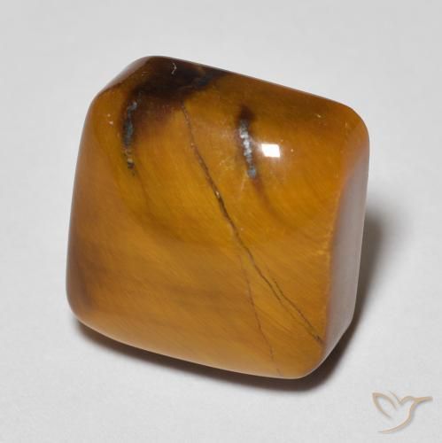 Olho de Tigre Castanho médio Natural 6.10ct, Almofada, Opaco