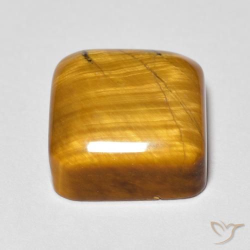 Olho de Tigre Castanho médio Natural 6.10ct, Almofada, Opaco