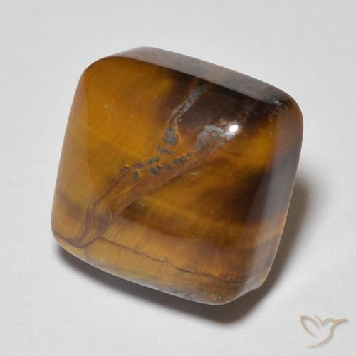 Olho de Tigre Marrom Quente Natural 6.28ct, Almofada, Opaco