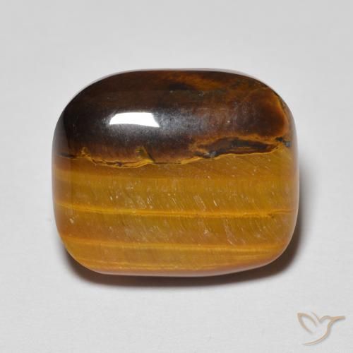 7.65ct Natural Marrom dourado Olho de Tigre, Almofada, Opaco