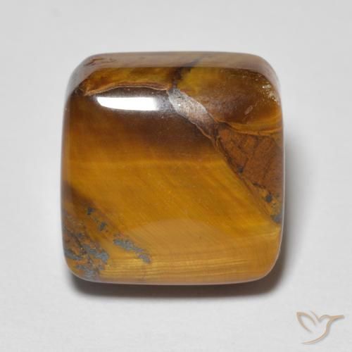 6.04ct Natural Marrom dourado Olho de Tigre, Almofada, Opaco