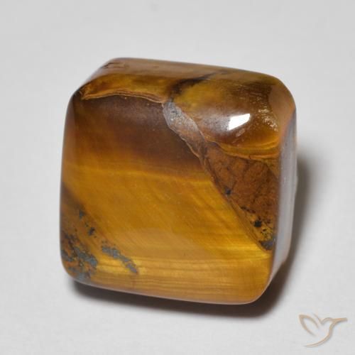 Olho de Tigre Marrom dourado Natural 6.04ct, Almofada, Opaco