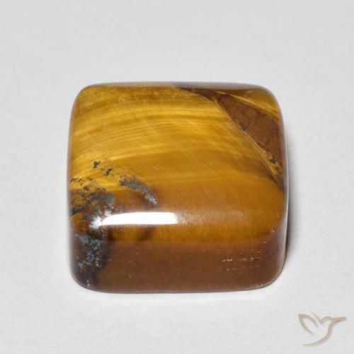Olho de Tigre Marrom dourado Natural 6.04ct, Almofada, Opaco