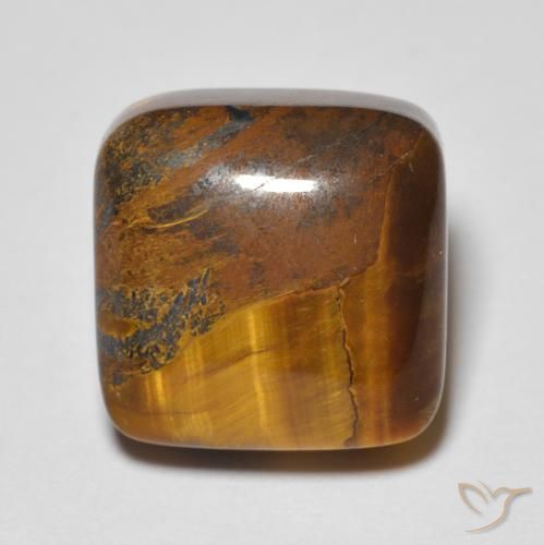 6.48ct Natural Marrom dourado Olho de Tigre, Almofada, Opaco