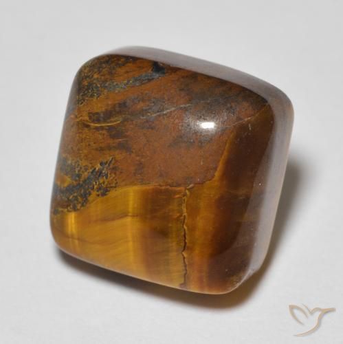 Olho de Tigre Marrom dourado Natural 6.48ct, Almofada, Opaco