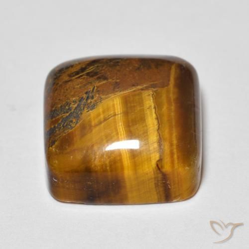 Olho de Tigre Marrom dourado Natural 6.48ct, Almofada, Opaco
