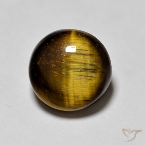 Olho de Tigre Medium Dark-Brown Natural 1.87ct, Redondo, Opaco