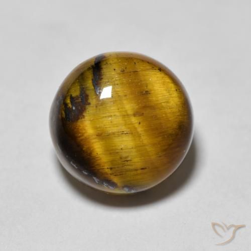 1.99ct Natural Marrom dourado Olho de Tigre, Redondo, Opaco