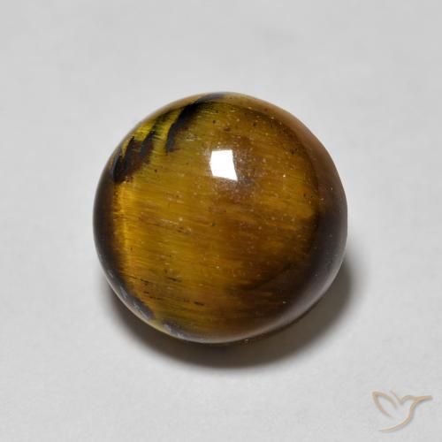 Olho de Tigre Marrom dourado Natural 1.99ct, Redondo, Opaco