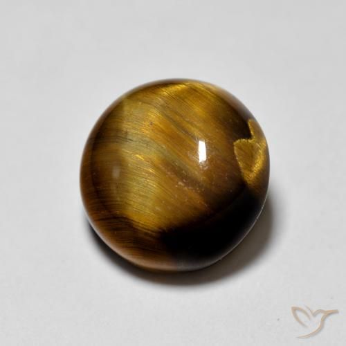 Olho de Tigre Marrom dourado Natural 2.01ct, Redondo, Opaco
