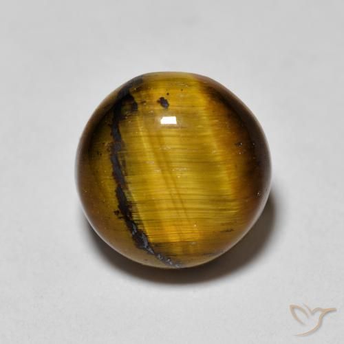 1.97ct Natural Marrom dourado Olho de Tigre, Redondo, Opaco