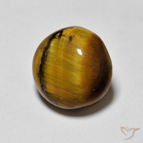 Olho de Tigre Marrom dourado Natural 1.97ct, Redondo, Opaco