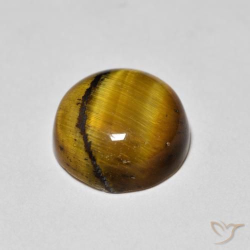 Olho de Tigre Marrom dourado Natural 1.97ct, Redondo, Opaco