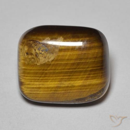 8.34ct Natural Marrom dourado Olho de Tigre, Almofada, Opaco