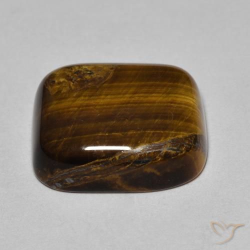 Olho de Tigre Marrom dourado Natural 8.34ct, Almofada, Opaco