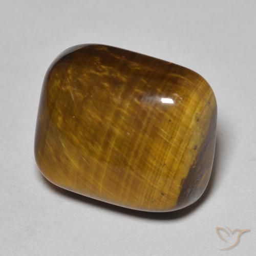 Olho de Tigre Marrom dourado Natural 8.84ct, Almofada, Opaco