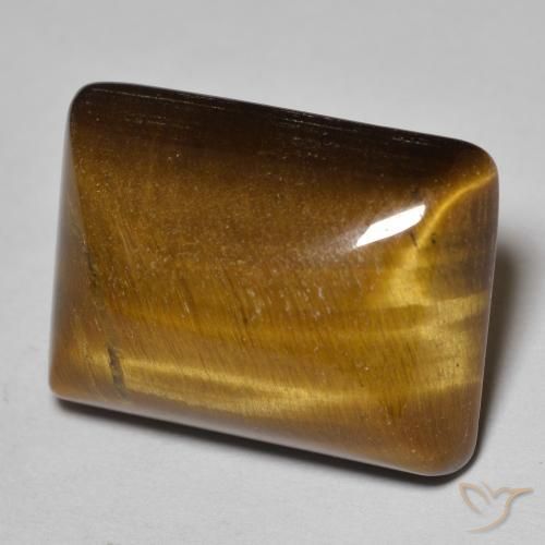 Olho de Tigre Castanho médio Natural 19.66ct, baguete, Opaco