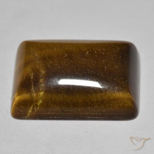 Olho de Tigre Castanho médio Natural 19.66ct, baguete, Opaco