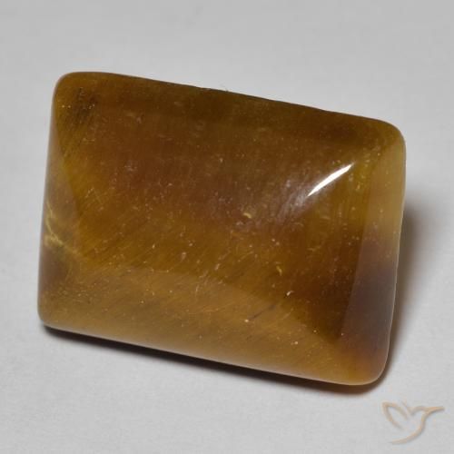 Olho de Tigre Castanho médio Natural 16.69ct, baguete, Opaco