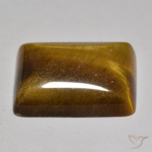 Olho de Tigre Castanho médio Natural 16.69ct, baguete, Opaco