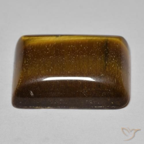 Olho de Tigre Castanho médio Natural 18.42ct, baguete, Opaco
