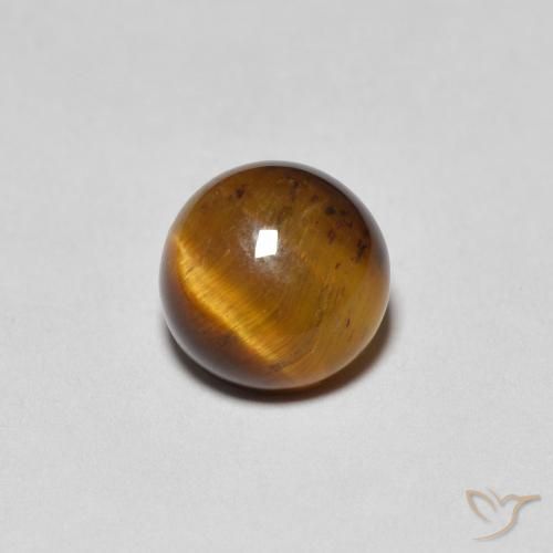 1.36ct Natural Gingerbread Marrom Olho de Tigre, Redondo, Opaco