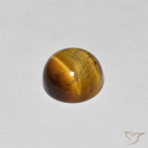 Olho de Tigre Gingerbread Marrom Natural 1.36ct, Redondo, Opaco
