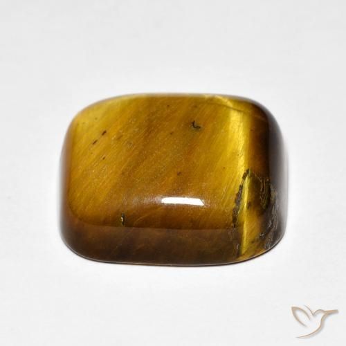 Olho de Tigre Castanho médio Natural 8.44ct, Almofada, Opaco