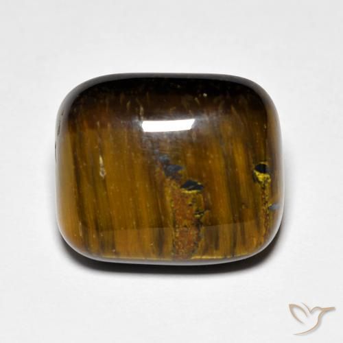 8.57ct Natural Marrom Olho de Tigre, Almofada, Opaco