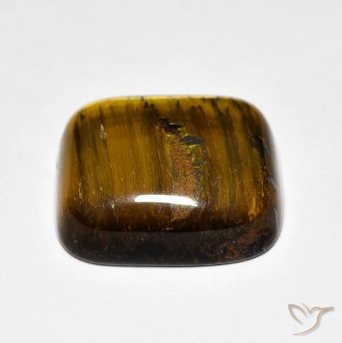Olho de Tigre Marrom Natural 8.57ct, Almofada, Opaco