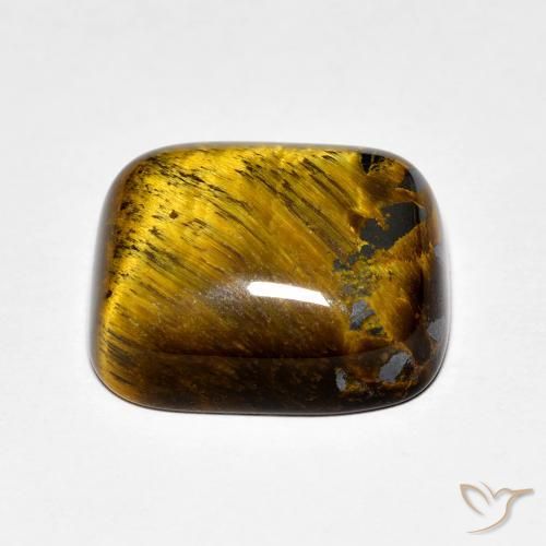 Olho de Tigre Castanho médio Natural 8.91ct, Almofada, Opaco