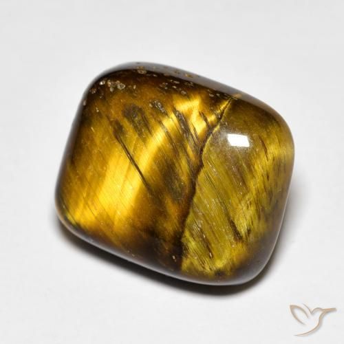 Olho de Tigre Gingerbread Marrom Natural 8.27ct, Almofada, Opaco