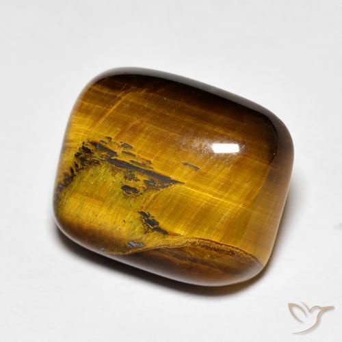 9.01ct Natural Marrom dourado Olho de Tigre, Almofada, Opaco